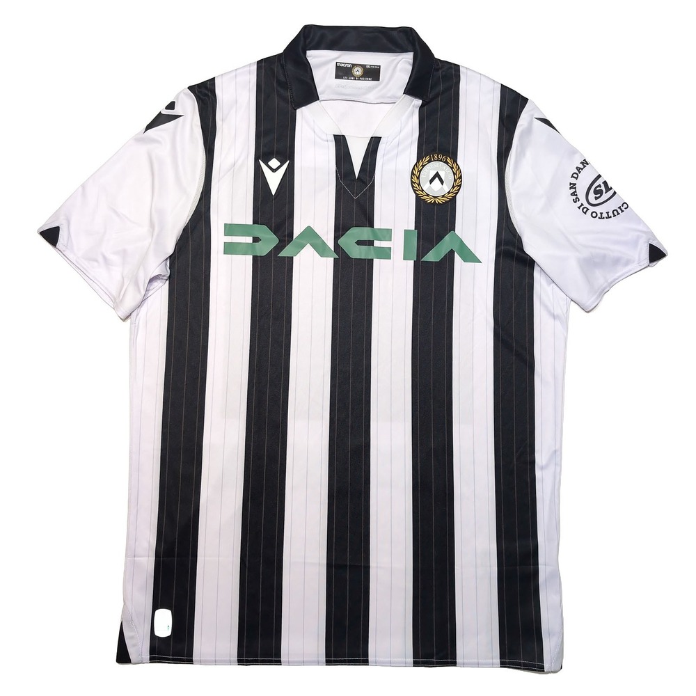 MACRON Udinese Calcio Home Jersey Men XXL Black White Excellent 2021-2022 Soccer